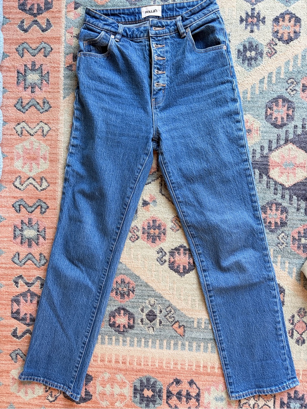 ROLLA'S Straight Leg High-Rise Button-Fly Jeans
